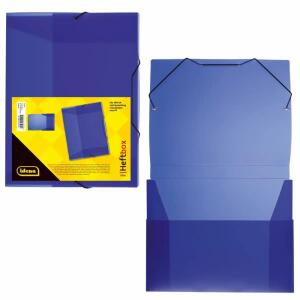 Idena 225402 - Heftbox DIN A4 mit Gummizug, transluzent blau