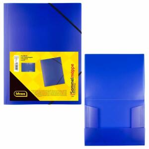 Idena 10377 - Gummizugmappe DIN A3, PP, transluzent blau