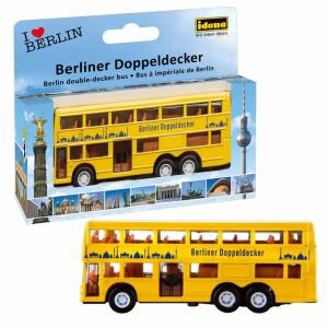 Idena Bus Berlin klein gelb mit Freilauf 10cm