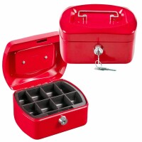 Idena Geldkassette 6" 155x120x90mm, rot - Metall, 8...