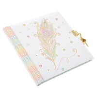 Goldbuch Tagebuch / diary Flora Feather Kunstdruck mit...