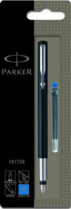 PARKER Füllfederhalter VECTOR Schwarz - 1er Blister M Blau