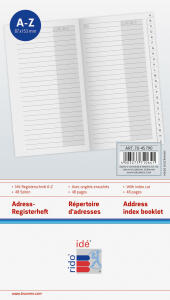 2026 Rido Adress-Registerheft 87×153 mm weiß