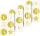HEYDA Sticker Zahlen Advent 10 x 19 cm Sticker Ø 4 cm goldfarben