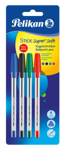 Pelikan Kugelschreiber Stick K86s super sof 4 Stück Blister sortiert