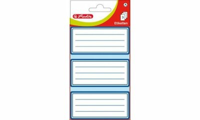 Herlitz Buchetiketten Klassisch weiß selbstklebend 9 Stück