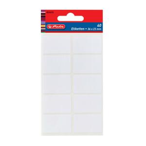 Herlitz Büroetiketten, weiß, 24x35mm cellophaniert m. Eurolochung