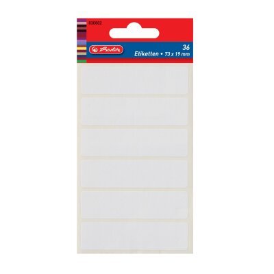 Herlitz Büroetiketten, weiß, 21x82mm cellophaniert m. Eurolochung