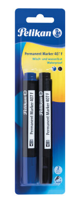Pelikan Permanent Marker blau/schwarz 407F/2/B Blister