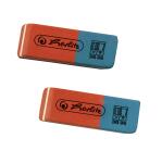 Herlitz Radierer Kautschuk blau rot f Tinte u Graphit 2er...