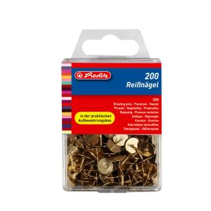 Herlitz Reißnagel rund Metall messing 200er Box