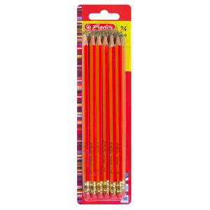 Herlitz Bleistifte Scolair HB mit Tip FSC Mine bruchsicher 24er Blisterkarte
