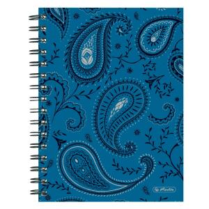 Herlitz Spiralboutiquebuch A5 Paisley 100 Blatt kariert 2 Motive sortiert