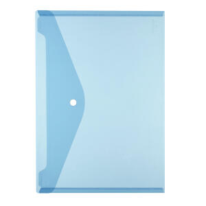 HLZ Dokumententasche PP Druckknopf A4 transp blau