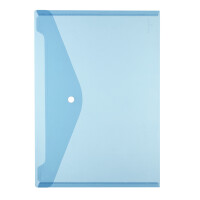 HLZ Dokumententasche PP Druckknopf A4 transp blau