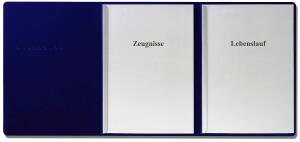 Herlitz Karton-Bewerbungsmappe A4 3tlg. sw RC-Karton 2 transp. Klemmschienen