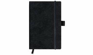 Herlitz Notizbuch Classic A5 96Bl kar. schwarz m.Leseb.und Faltt.my.book