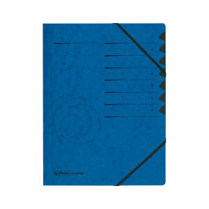 Herlitz Ordnungsmappe f.A4 Quality 1-7 bl Sichtlöcher Taben 2 Gummizüge Druck
