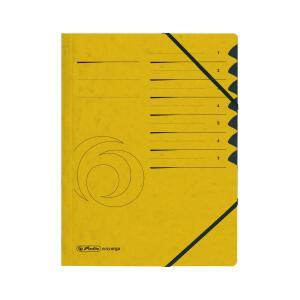 Herlitz Ordnungsmappe f.A4 Quality 1-7 ge Sichtlöcher Taben 2 Gummizüge Druck