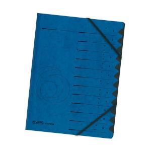 Herlitz Ordnungsmappe f.A4 Quality 1-12bl Sichtlöcher Taben 2 Gummizüge Druck