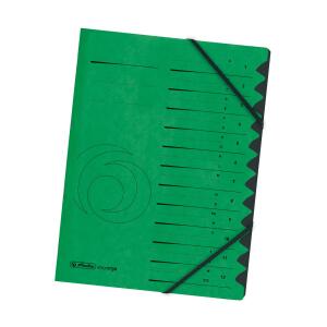 Herlitz Ordnungsmappe f.A4 Quality 1-12gn Sichtlöcher Taben 2 Gummizüge Druck