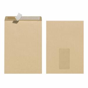 HLZ Versandtaschen C5 braun , mit Fenster - hk , 10er Pack