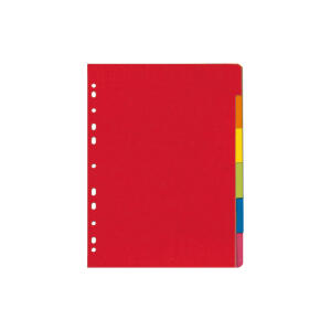 Register A4 Karton 6-teilig Intensivfarben, unbedruckt, 225 x 297 mm