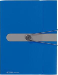 Herlitz Sammelbox A4 PP opak blau Rückenbreite 4cm, Rückenetikett