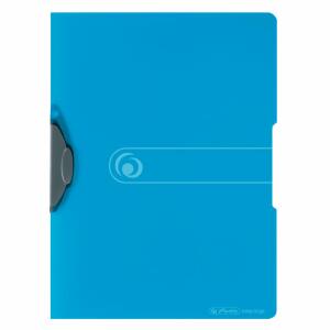 Herlitz Express-Clip A4 PP transparent blau für bis zu 30 Blatt grauer Clip