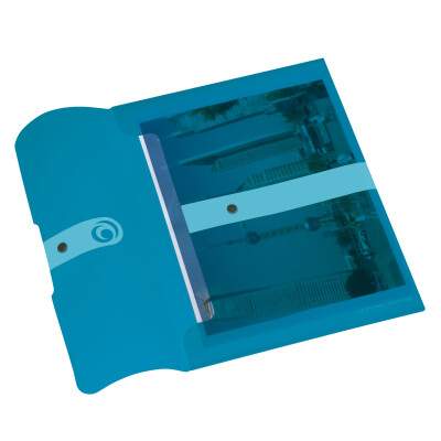 Herlitz Dokumententasche A4 PP tr.blau mit Druckknopfverschluss