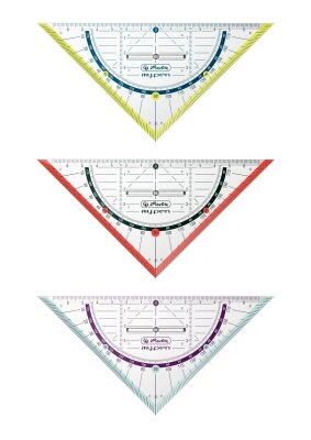 Herlitz Geometriedreieck my.pen 16cm Kunststoff mit Griff farbig sortier