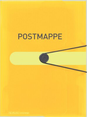 Herlitz Gummizugm.PP A4 Postmappe transp.ge 3 Einschlagklappen, Gummizug