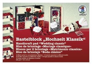 Ursus BASTELBLOCK "HOCHZEIT KLASSIK"300G.24x34CM,16BL.
