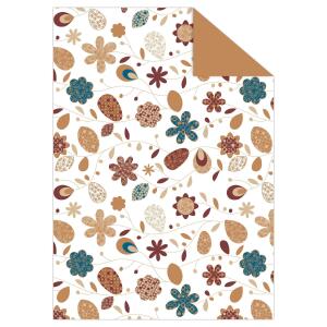Ursus FOTOKARTON "LANDHAUSBLUMEN"300G.A4,BRAUN/PETROL