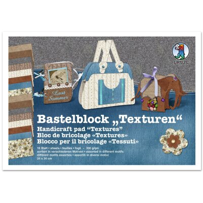 Ursus BASTELBLOCK"TEXTUREN"300G.24x34CM,16BL.