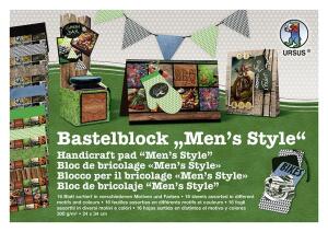 Ursus BASTELBLOCK"MENS STYLE"300G.24x34CM,16BL.