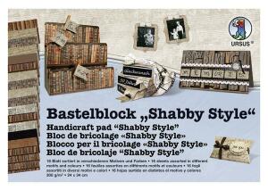 Ursus BASTELBLOCK"SHABBY STYLE"300G.24x34CM,16BL.