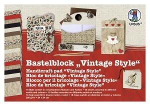 Ursus BASTELBLOCK"VINTAGE STYLE"300G.24x34CM,18BL.