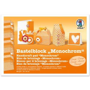 Ursus BASTELBLOCK "MONOCHROM"300G.24x34CM,18BL.