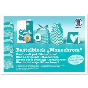 Ursus BASTELBLOCK "MONOCHROM"300G.24x34CM,18BL.