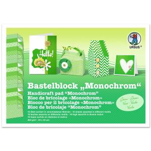 Ursus BASTELBLOCK "MONOCHROM"300G.24x34CM,18BL.