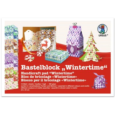 Ursus BASTELBLOCK "WINTERTIME"300G.24x34CM,16BL.