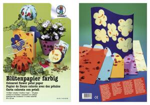 Ursus BLÜTENPAPAPIER 80G.23x33CM,10BL.5FARBEN