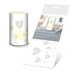 Ursus SILH.TISCHLICHT FILIGRANO HERZBLUMEN WEIß