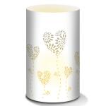 Ursus SILH.TISCHLICHT FILIGRANO HERZBLUMEN WEIß