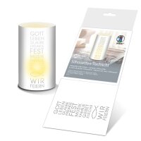 Ursus SILH.TISCHLICHT FILIGRANO CHRISTL.TEXT WEIß