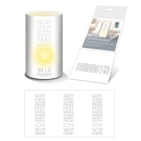 Ursus SILH.TISCHLICHT FILIGRANO CHRISTL.TEXT WEIß
