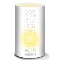 Ursus SILH.TISCHLICHT FILIGRANO CHRISTL.TEXT WEIß