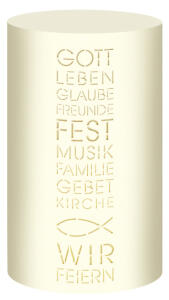 Ursus SILH.TISCHLICHT FILIGRANO CHRISTL.TEXT CREME