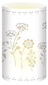 Ursus SILH.TISCHLICHT FILIGRANO BLUMEN WEIß